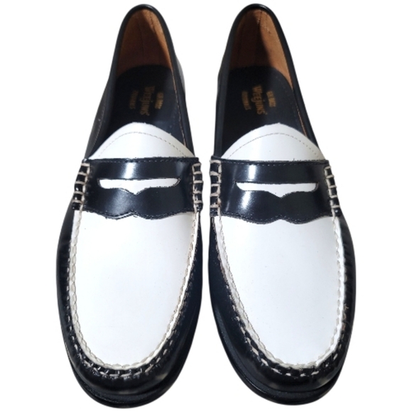 G.H. Bass Black & White Weejuns Whitney Loafers, 10, Classic, Timeless NWOB - Picture 6 of 11